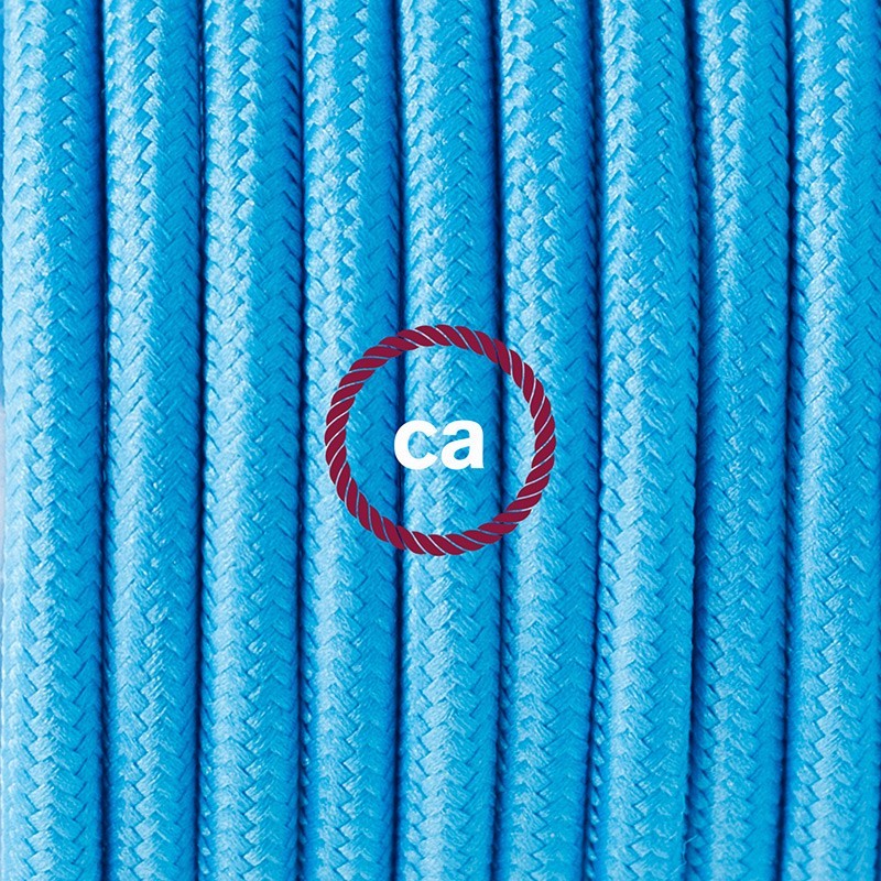 SnakeBis cableado con portalámpara cable textil Turquesa en tejido Efecto Seda RM11