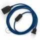 SnakeBis cableado con portalámpara cable textil Azul en tejido Efecto Seda RM12