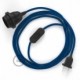 SnakeBis cableado con portalámpara cable textil Azul en tejido Efecto Seda RM12