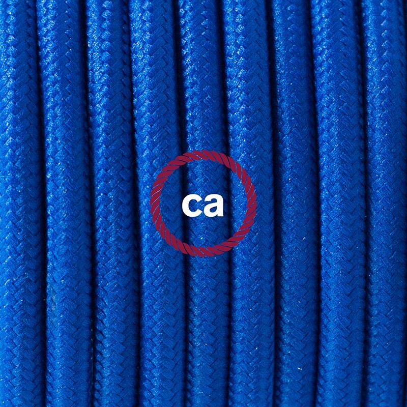 SnakeBis cableado con portalámpara cable textil Azul en tejido Efecto Seda RM12