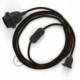 SnakeBis cableado con portalámpara cable textil Marrón en tejido Efecto Seda RM13