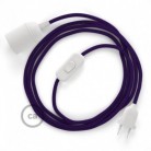 SnakeBis cableado con portalámpara cable textil Púrpura en tejido Efecto Seda RM14