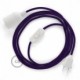 SnakeBis cableado con portalámpara cable textil Púrpura en tejido Efecto Seda RM14