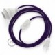 SnakeBis cableado con portalámpara cable textil Púrpura en tejido Efecto Seda RM14