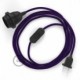 SnakeBis cableado con portalámpara cable textil Púrpura en tejido Efecto Seda RM14
