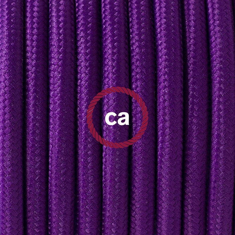 SnakeBis cableado con portalámpara cable textil Púrpura en tejido Efecto Seda RM14