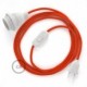 SnakeBis cableado con portalámpara cable textil Naranja en tejido Efecto Seda RM15