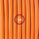 SnakeBis cableado con portalámpara cable textil Naranja en tejido Efecto Seda RM15