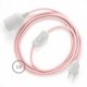 SnakeBis cableado con portalámpara cable textil Rosa Baby en tejido Efecto Seda RM16