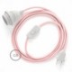 SnakeBis cableado con portalámpara cable textil Rosa Baby en tejido Efecto Seda RM16