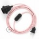 SnakeBis cableado con portalámpara cable textil Rosa Baby en tejido Efecto Seda RM16