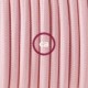 SnakeBis cableado con portalámpara cable textil Rosa Baby en tejido Efecto Seda RM16