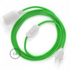 SnakeBis cableado con portalámpara cable textil Verde Lima en tejido Efecto Seda RM18
