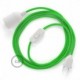 SnakeBis cableado con portalámpara cable textil Verde Lima en tejido Efecto Seda RM18