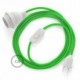 SnakeBis cableado con portalámpara cable textil Verde Lima en tejido Efecto Seda RM18
