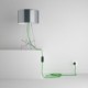 SnakeBis cableado con portalámpara cable textil Verde Lima en tejido Efecto Seda RM18