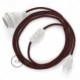 SnakeBis cableado con portalámpara cable textil Burdeos en tejido Efecto Seda RM19