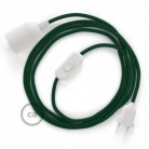 SnakeBis cableado con portalámpara cable textil Verde Oscuro en tejido Efecto Seda RM21