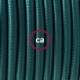 SnakeBis cableado con portalámpara cable textil Verde Oscuro en tejido Efecto Seda RM21