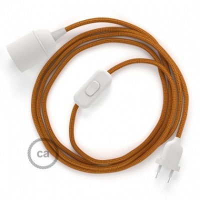 SnakeBis cableado con portalámpara cable textil Whiskey en tejido Efecto Seda RM22