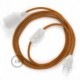 SnakeBis cableado con portalámpara cable textil Whiskey en tejido Efecto Seda RM22