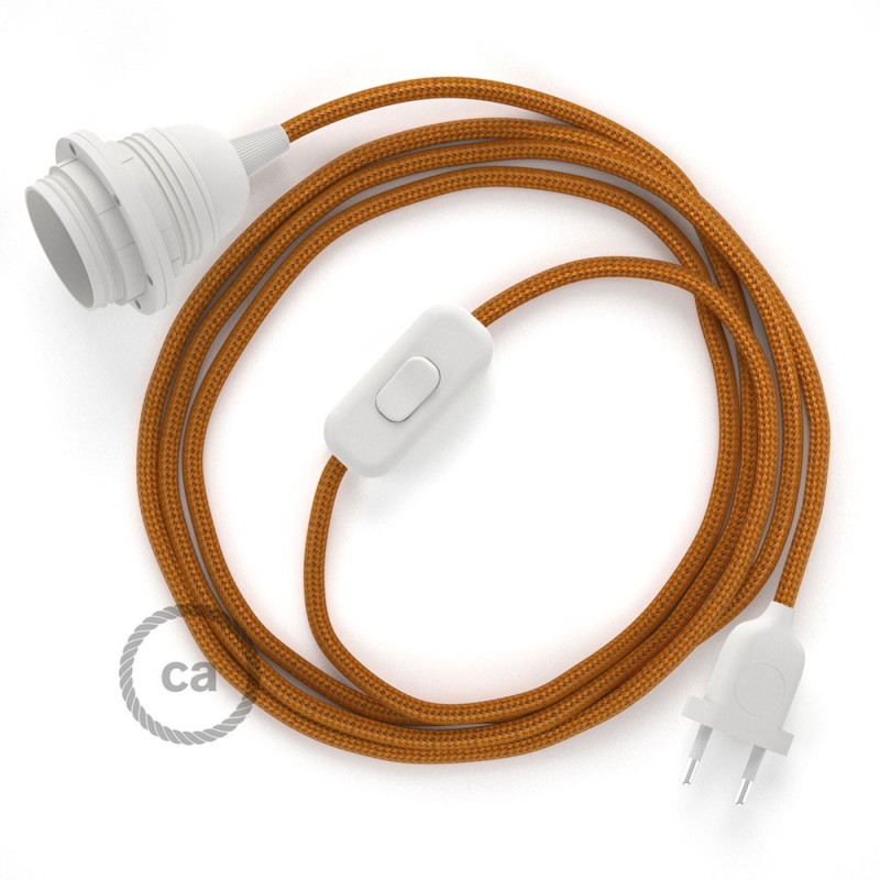 SnakeBis cableado con portalámpara cable textil Whiskey en tejido Efecto Seda RM22