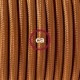 SnakeBis cableado con portalámpara cable textil Whiskey en tejido Efecto Seda RM22