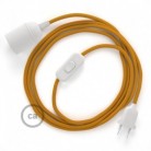 SnakeBis cableado con portalámpara cable textil Mostaza en tejido Efecto Seda RM25