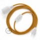 SnakeBis cableado con portalámpara cable textil Mostaza en tejido Efecto Seda RM25