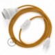 SnakeBis cableado con portalámpara cable textil Mostaza en tejido Efecto Seda RM25