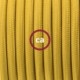 SnakeBis cableado con portalámpara cable textil Mostaza en tejido Efecto Seda RM25