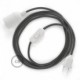 SnakeBis cableado con portalámpara cable textil Gris Oscuro en tejido Efecto Seda RM26