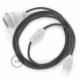 SnakeBis cableado con portalámpara cable textil Gris Oscuro en tejido Efecto Seda RM26