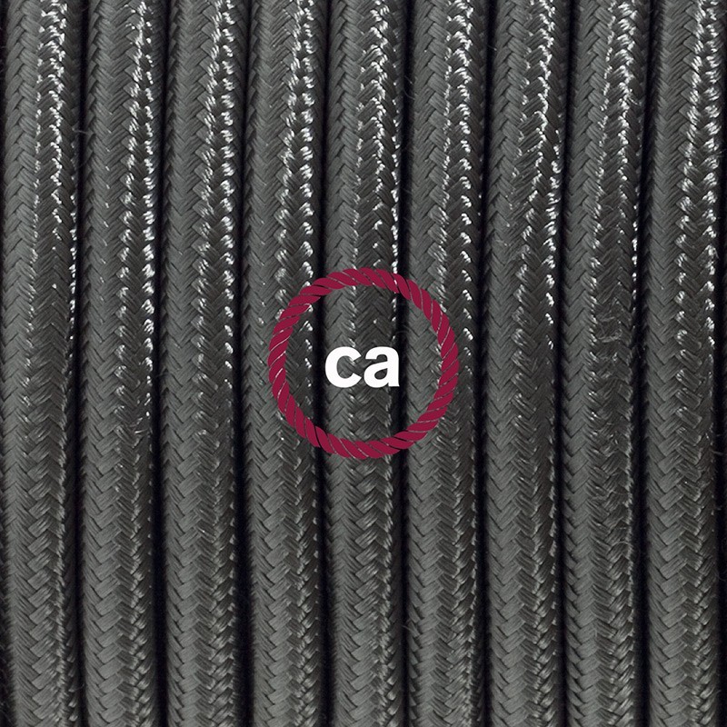 SnakeBis cableado con portalámpara cable textil Gris Oscuro en tejido Efecto Seda RM26