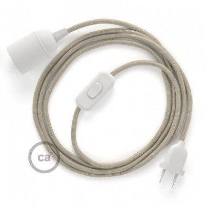 SnakeBis cableado con portalámpara cable textil Cipria en tejido Efecto Seda RM27