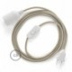 SnakeBis cableado con portalámpara cable textil Cipria en tejido Efecto Seda RM27