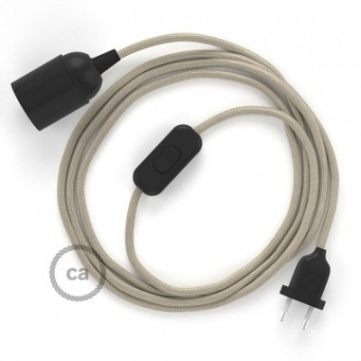 SnakeBis cableado con portalámpara cable textil Cipria en tejido Efecto Seda RM27