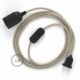 SnakeBis cableado con portalámpara cable textil Cipria en tejido Efecto Seda RM27