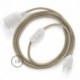 SnakeBis cableado con portalámpara cable textil Neutro en Lino Natural RN01