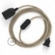 SnakeBis cableado con portalámpara cable textil Neutro en Lino Natural RN01