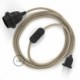 SnakeBis cableado con portalámpara cable textil Neutro en Lino Natural RN01