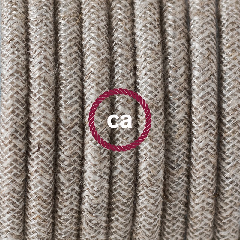 SnakeBis cableado con portalámpara cable textil Neutro en Lino Natural RN01