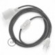 SnakeBis cableado con portalámpara cable textil Gris en Lino Natural RN02