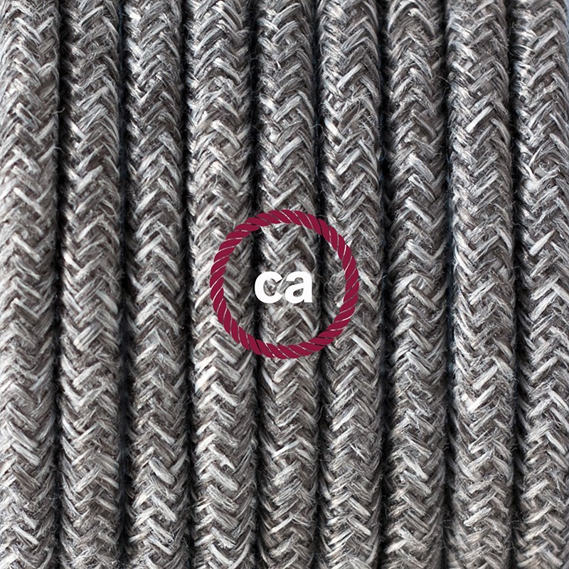 SnakeBis cableado con portalámpara cable textil Gris en Lino Natural RN02