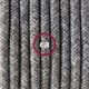 SnakeBis cableado con portalámpara cable textil Gris en Lino Natural RN02
