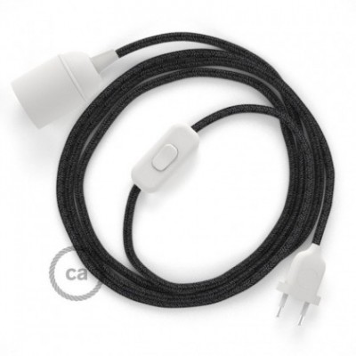 SnakeBis cableado con portalámpara cable textil Antracita en Lino Natural RN03