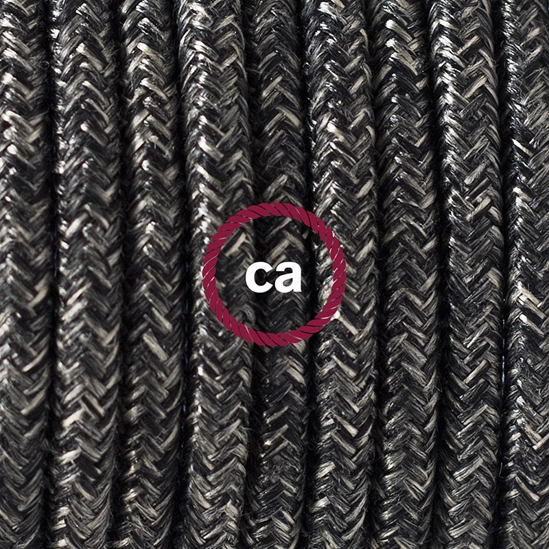 SnakeBis cableado con portalámpara cable textil Antracita en Lino Natural RN03