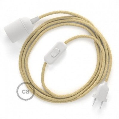 SnakeBis cableado con portalámpara cable textil en Jute RN06