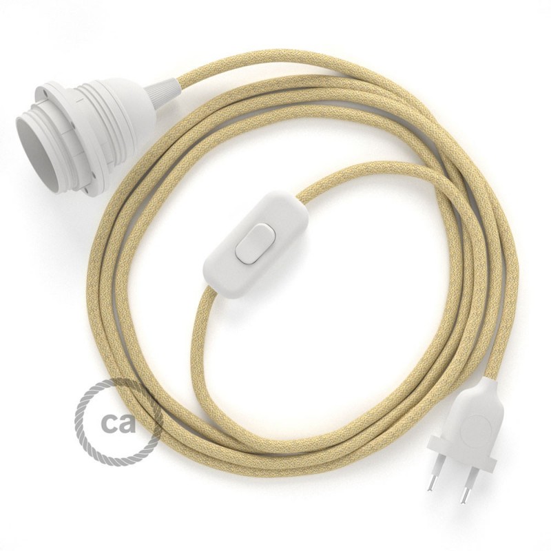 SnakeBis cableado con portalámpara cable textil en Jute RN06