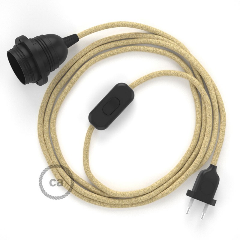 SnakeBis cableado con portalámpara cable textil en Jute RN06